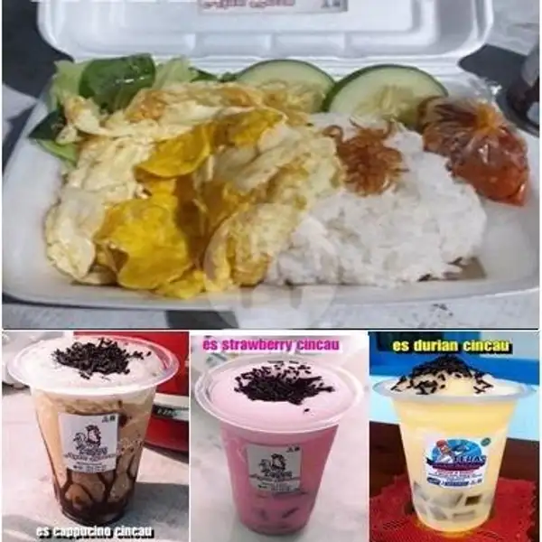 Paket Murah 4 ( Telur Ceplok Plus Es Milkshake) | Teras Ayam Bacem, Margo Rejo