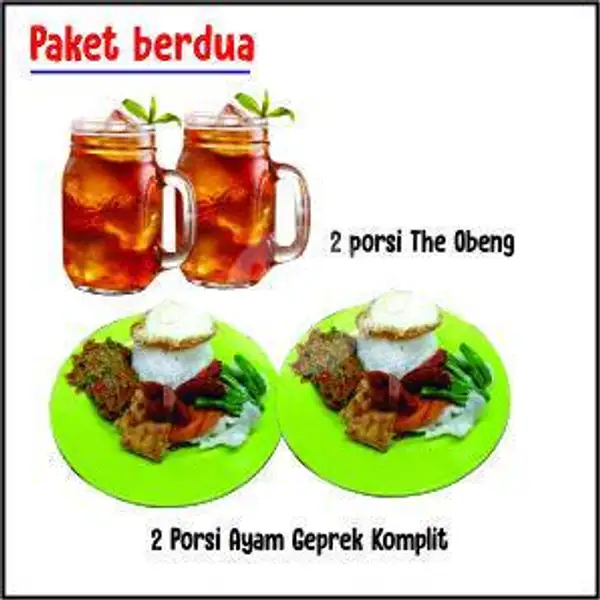 Paket Berdua Ayam Geprek Komplit + 2 Teh Obeng | Ayam Geprek Red Devil, Playground Pelita