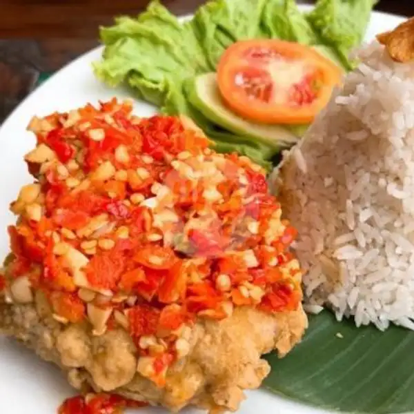 Ayam Geprek Sambel Kemangi + Nasi | Ayam Geprek Uya, Permata Laguna