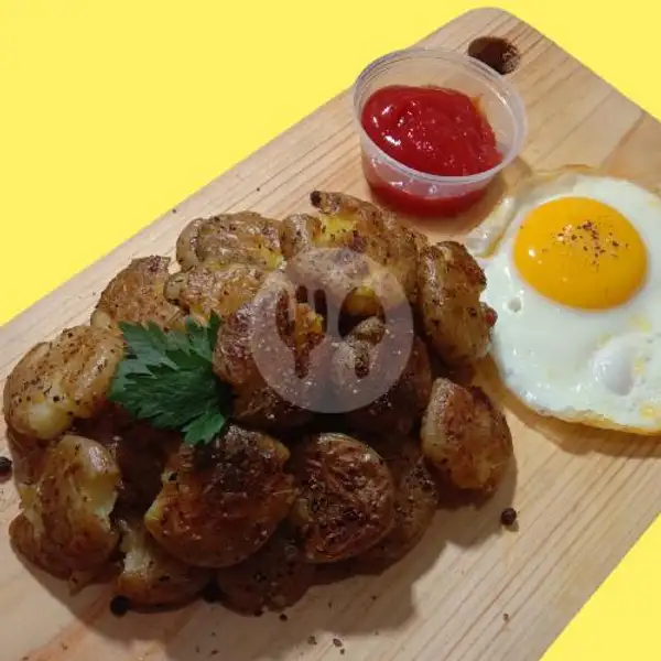 Pan Grilled Baby Potato Sunny Side Up Egg | Hanny Cuisine, Gunung Tangkuban Perahu