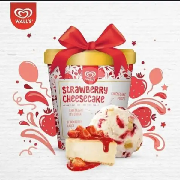 Walls Strawberry Chesecake 410 Ml | Ice Cream Walls - Gajah Mada (Es Krim)
