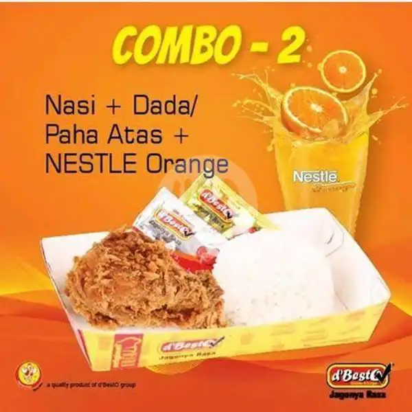 Combo2 (nasi + Paha Atas / Dada + Nestle Orange / Lemontea ) | DBESTO CITAYEM, Depan GMA Busana