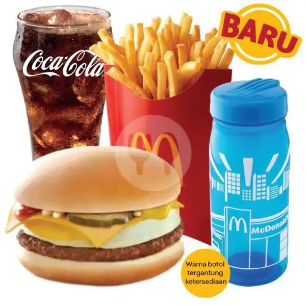 Paket Hemat Cheeseburger with Egg, Lrg + Colorful Bottle | McDonald's, Galuh Mas-Karawang