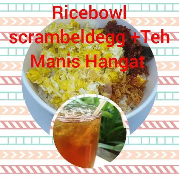 Rice Bowl Scrambled Egg + Teh Manis Hangat | Nasi Kuning Cipta Rasa Ibu Ais, Tentara Pelajar