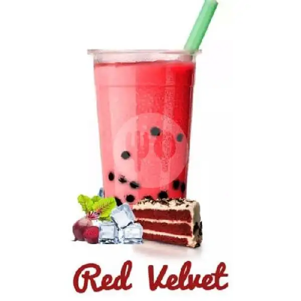 Red Velvet Boba | Milkshake Boba Dan Jus, Sukun