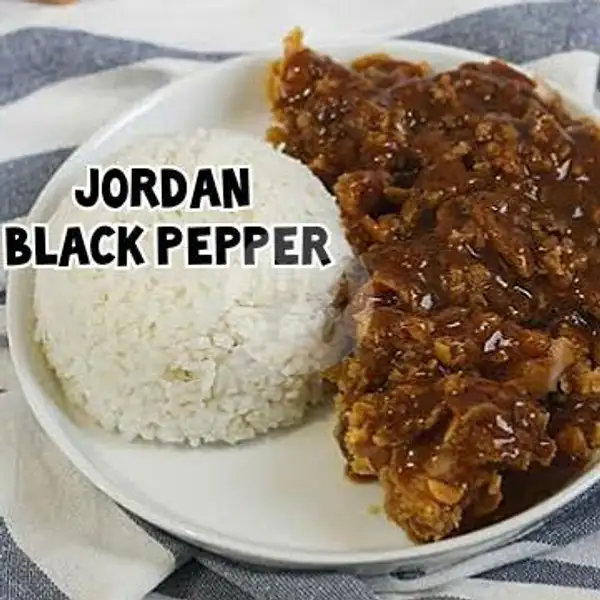 Jordan Chicken Black Pepper Free Rice + Salad + Ice Tea | Ayam Geprek Jordan Full Pack, Kebo Iwa