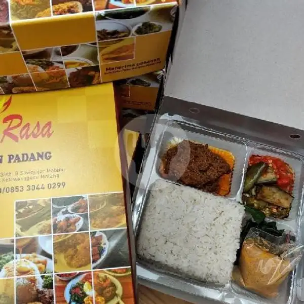Nasi Kotak Rendang Paru | Nasi Padang Sari Rasa (Spesial Ayam Pop & Rendang Daging), Sawojajar