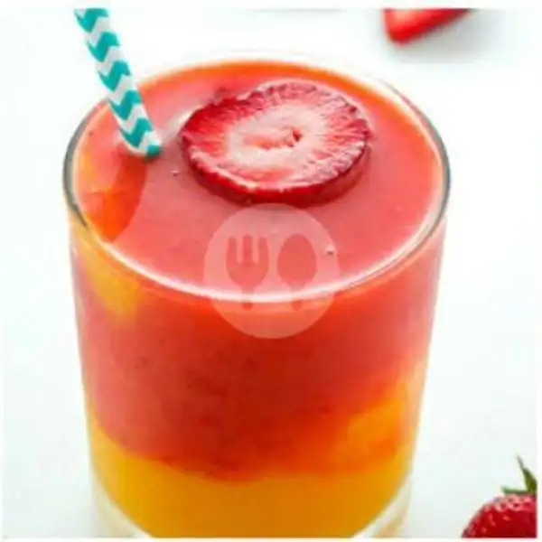 Juice Mix 2 Varian ( Mangga + Strawberry ) | Juice Buah Ori