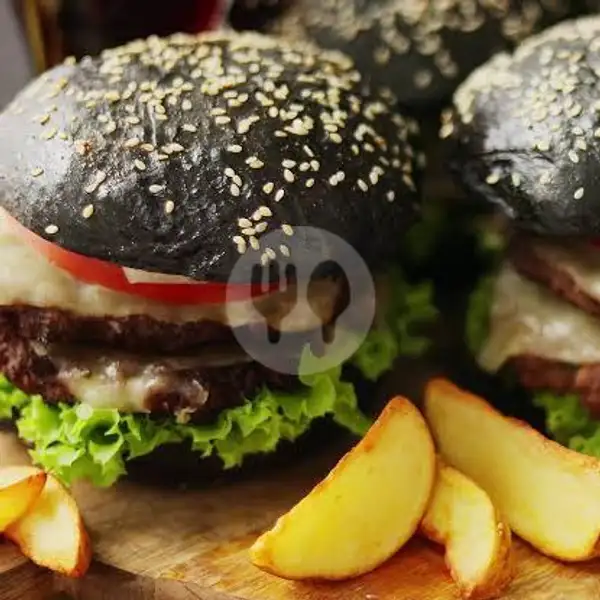 Burger Black Double Beef | Angkringan Zaid