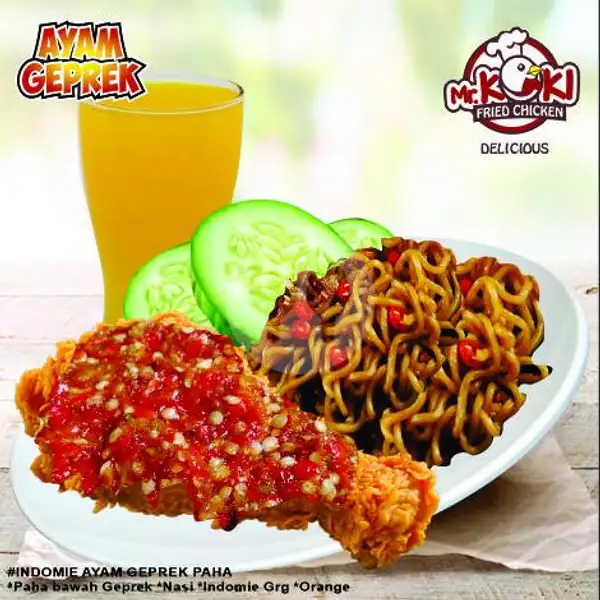 Indomie Ayam Geprek Paha ( Pilih Sambal Matah Atau Original ) | Mr Koki Fried Chicken, Bukit Kecil