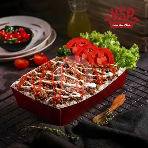 HSP Beef with Rice (Large) | HSP (Halal Snack Pack)