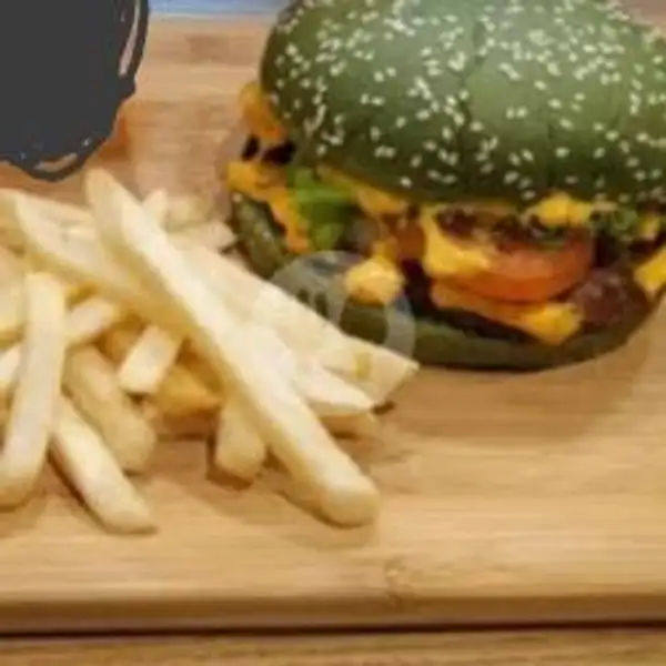Burger Green Big Beef + French Fries | Angkringan Zaid