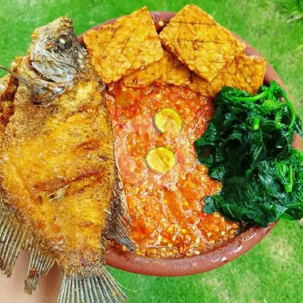 Nasi Gurami Goreng + Tahu Tempe Terong | Seafood Ndjedir