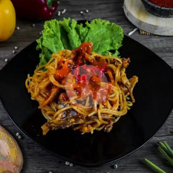 spaghetty tulang sosis | seblak eonni , ricebowl , lumpia basah dan pisang keju, Sukajadi
