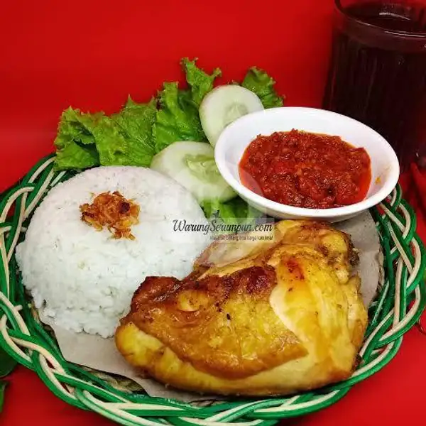 Nasi Penyet Ayam + Es Teh / Teh Panas | Arjuna Coffee, Kepadangan