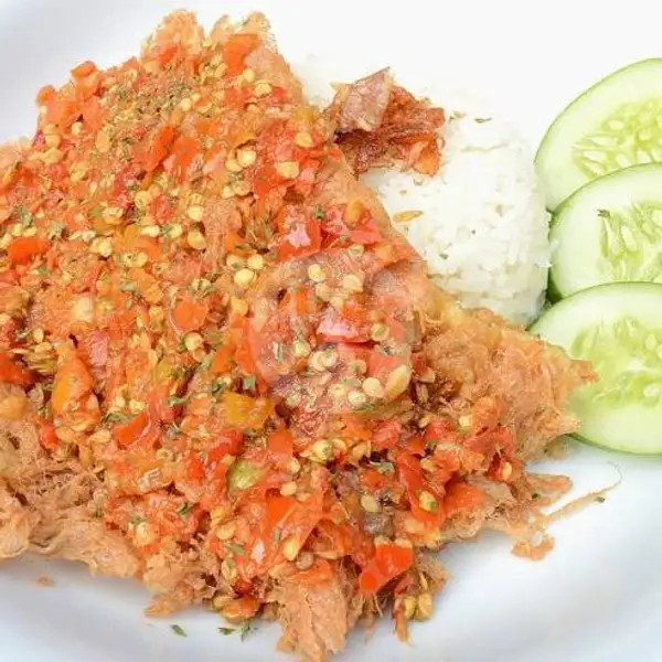 Telor Geprek Nasi + Sambel (matah / Mateng) | Ayam Geprek Bang Rangga, Margadana