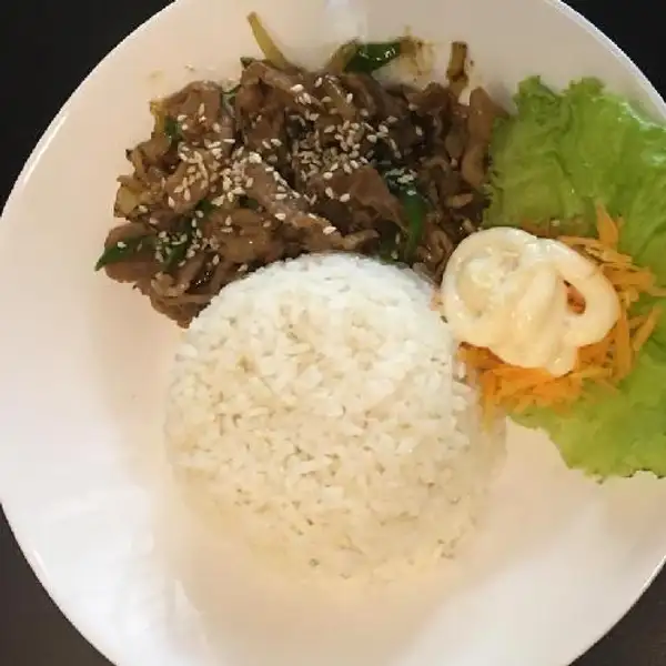 Nasi Beef Teriyaki Saus | Lucky Kitchen, Meruyung