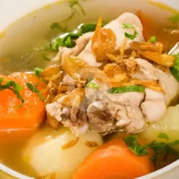 Sayur SOP+Tempe+Ayam Goreng/Bakar+Sambal+Es Teh | Ayam Geprek Mama, Kalimantan