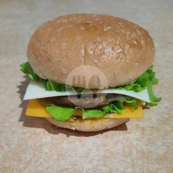 Burger Beef Patty Double Cheese | Cleo Donat 24 Jam, Gunung Lokon