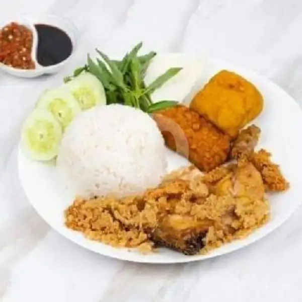 Nasi Ayam Penyet Kol Goreng / Lalapan + Tahu Tempe | Ayam Penyet Ghania, Pandan 5