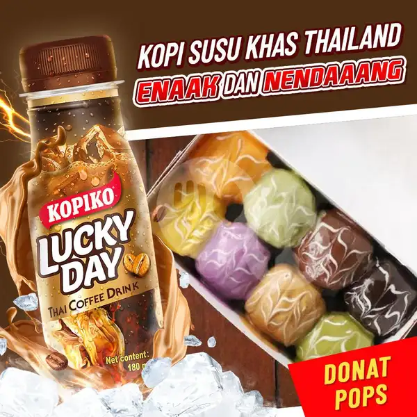 Donat Rainbow + Free Kopiko Lucky Day | Donat Pops, Kebon Bibit
