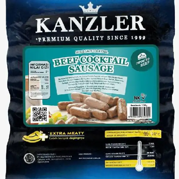 Kanzler Beef Cocktail 500gr | White Soil Frozen Food, Gamping