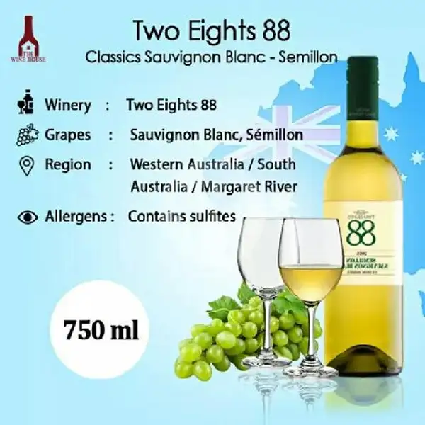 Two Eights 88 Sauvignon Blanc, Semillon | Alcohol Delivery 24/7 Mr. Beer23