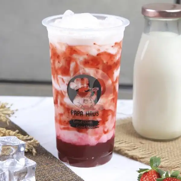 Korean Strawberry Milk | Papa Aus, Cilacap Selatan