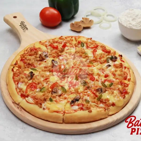 Chicken Mushroom Pizza Premium Small 20 cm | Burger Ramly / Batam Burger, Bengkong Cahaya Garden