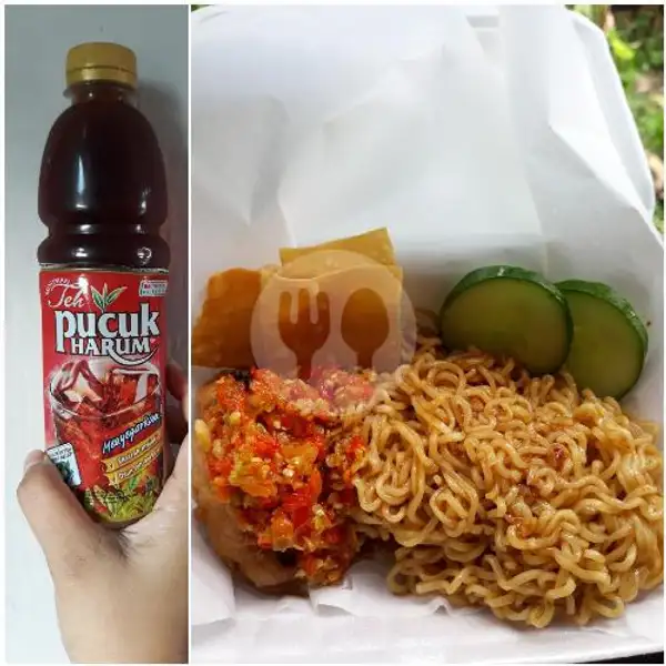 Paket PUAS Mie Goreng Ayam Geprek Pedes Nampol + Teh Pucuk | DAPOER NANG'YA