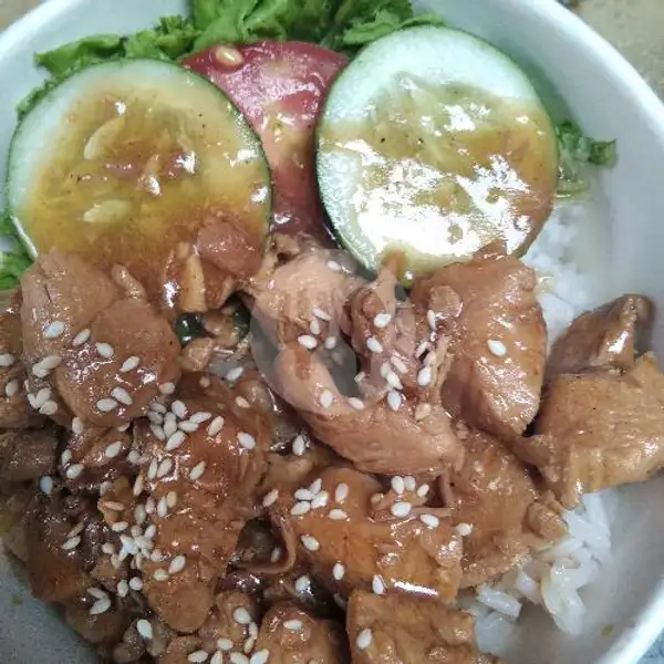 rice bowl ayam Bumbu teriyaki | Rice Bowl Ayam Teriyaki Bibi Lung, Takoyaki, Indomie, Samoja Dalam