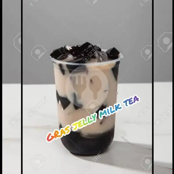 Grass Jelly Milktea | Kawa Japanesse Bubble Tea & Coffee, Kyai Tambak Deras