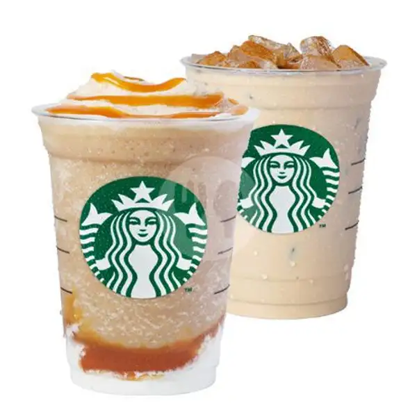 Royal Salted Caramel Coffee Frappuccino + Iced Biscotti Latte | Starbucks, Airport Hub - Cengkareng