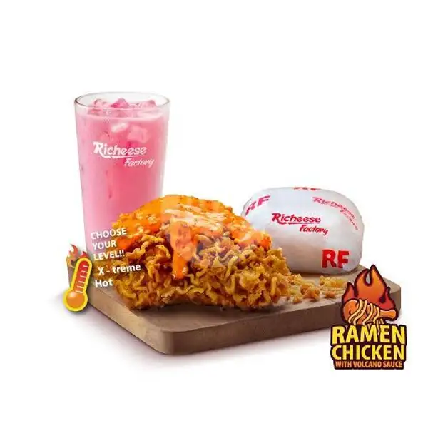 Combo Volcano Ramen Chicken | Richeese Factory, Ijen