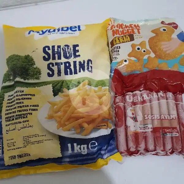 Paket Kentang 1 Kg + Sosis Belfoods 375 Gram + Nuget Ceria 170 Gram | Rizqi Frozen Food