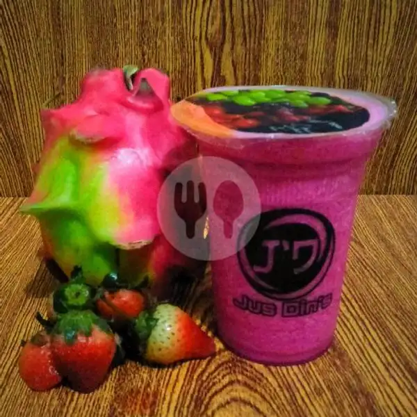 Jus Mix Buah Naga + Strawberry | JUS DIN'S, Dewisartika