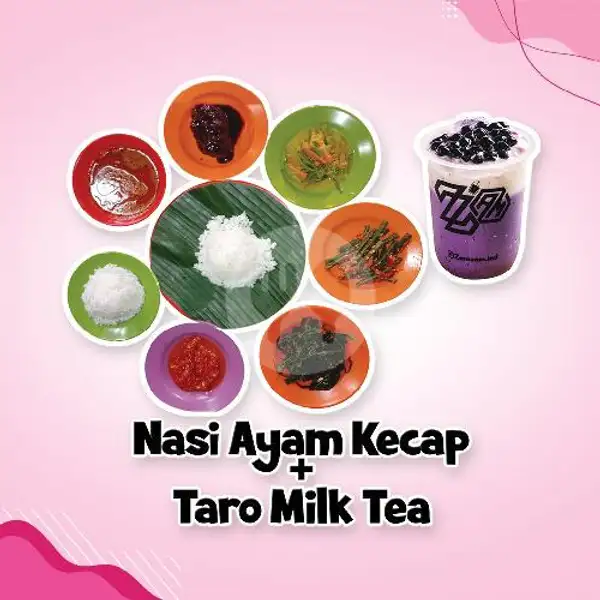 Nasi Ayam Kecap  + Taro Milk Tea | Berkah Zam-Zam, DR Mansyur