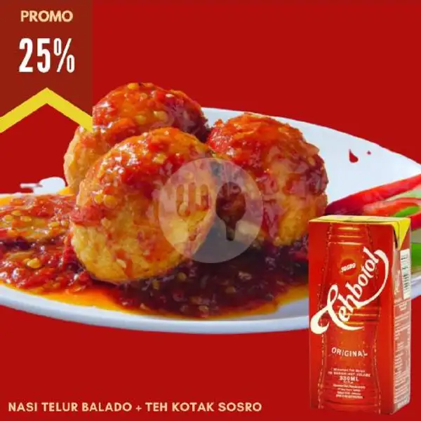 Nasi Telur Balado + Teh Kotak Sosro | Jasmine Juice, Terminal Karang Jati
