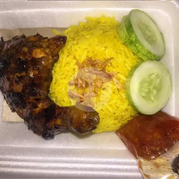 Nasi Kuning Ayam Bakar + Es Teh Manis | Nasi Kuning, Nasi Kebuli & Nasi Uduk Bang Ardy