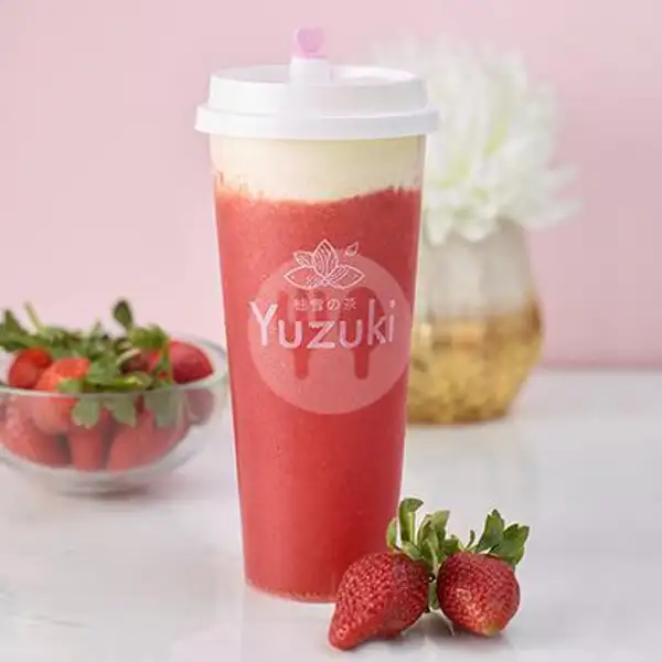 Cheese Strawberry (L) 700ml | Yuzuki Tea & Bakery Majapahit - Cheese Tea, Fruit Tea, Bubble Milk Tea and Bread