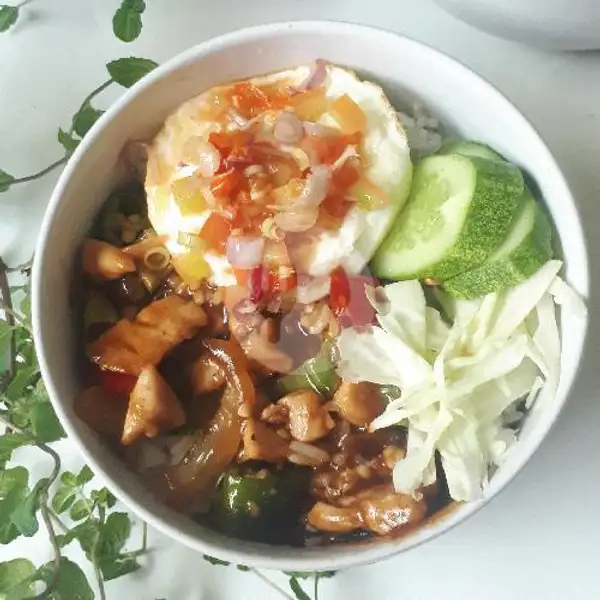 Rice Bowl Telur + Ayam Lada Hitam/Bbq Sambal Matah | Jawara Cafe, Batang