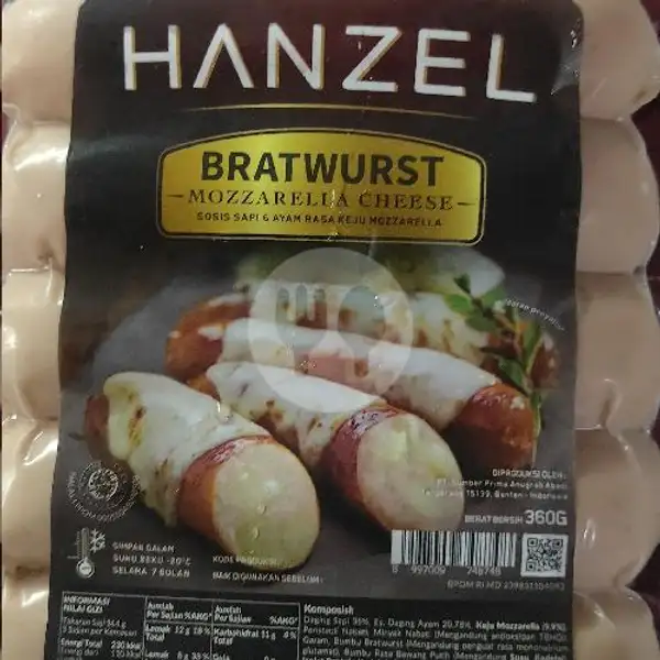 Hanzel Bratwurst Mozzarella Cheese Isi 5 | Happy Tummy Frozen Food