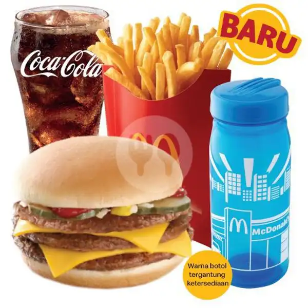 Paket Hemat Triple Burger with Cheese, Lrg + Colorful Bottle | McDonald's, Lenteng Agung