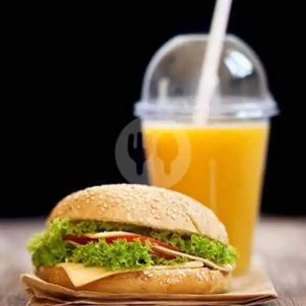 Burger + Nutrisari | Dapur Rira (Ayam Geprek, Paru Rica & Salad Buah), Tamalanrea