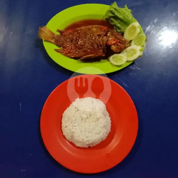 ikan nila sauce padang+ nasi | Aries Fastfood, Jatiasih