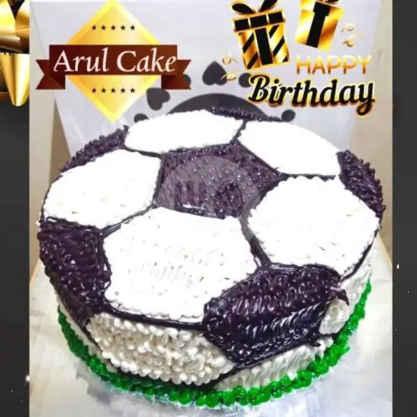 Kue Ulang Tahun Spesial, Dekorasi Bola, Krim Coklat Putih, Ukuran 22x22 | Kue Ulang Tahun ARUL CAKE, Pasar Kue Subuh Senen
