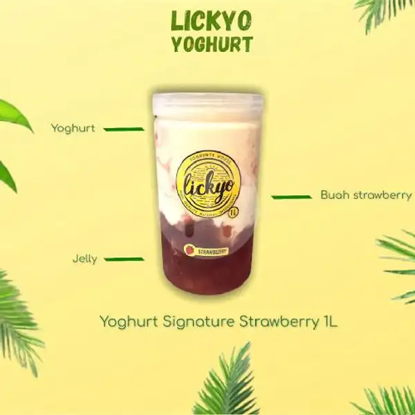 Yoghurt Strawberry Signature 1 L | LickYo Creamy Yoghurt, Reog