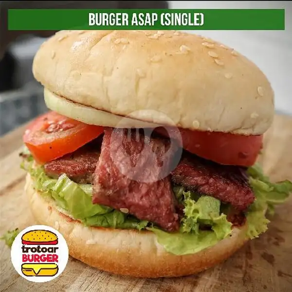 Burger Asap Single / Single Smoked Beef Burger | Trotoar Burger, Sukaluyu
