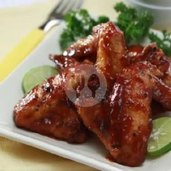 Bbq Chicken Wings 4pcs With French Fries | Oregano Kitchen, Canggu