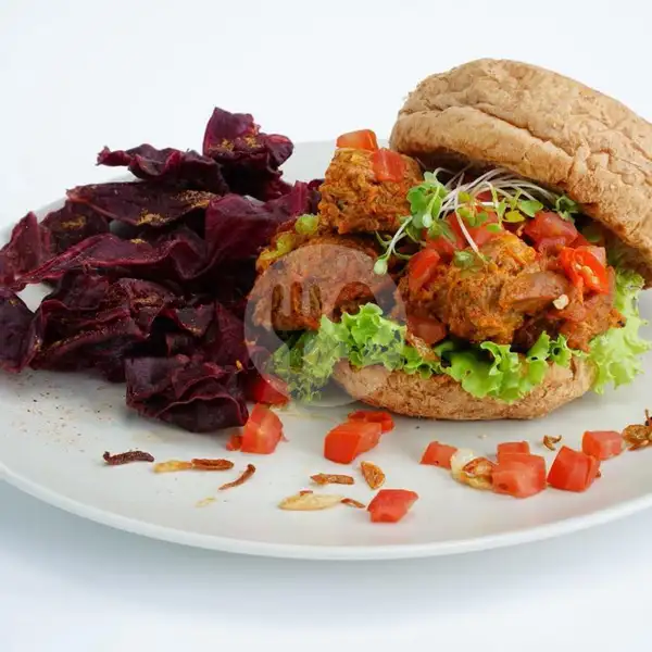 Vegan Rendang Burger | BURGREENS - Healthy, Vegan, and Vegetarian, Menteng